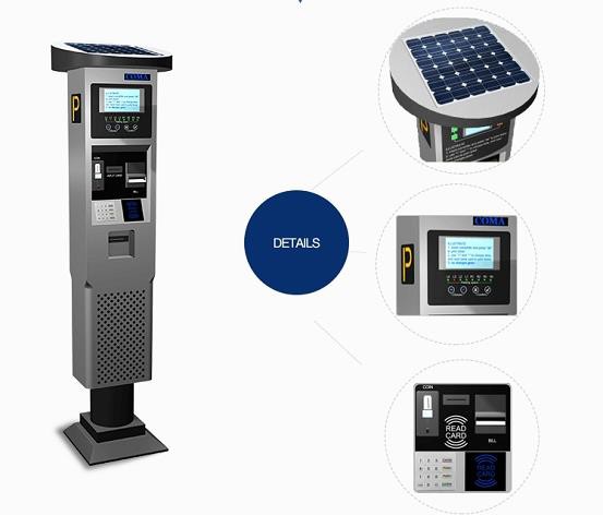 Solar-Parkautomaten auf der Straße